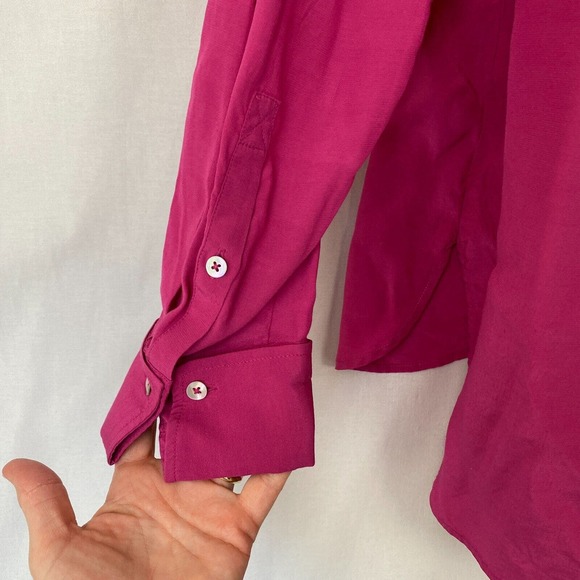 Soft Surroundings Alita Tunic Top Womens Medium Magenta V Neck Slinky Viscose - Picture 5 of 15